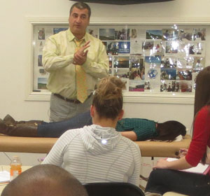 Dr Shahin Pourgol teaching manual osteopathy - Class of Feb 2014